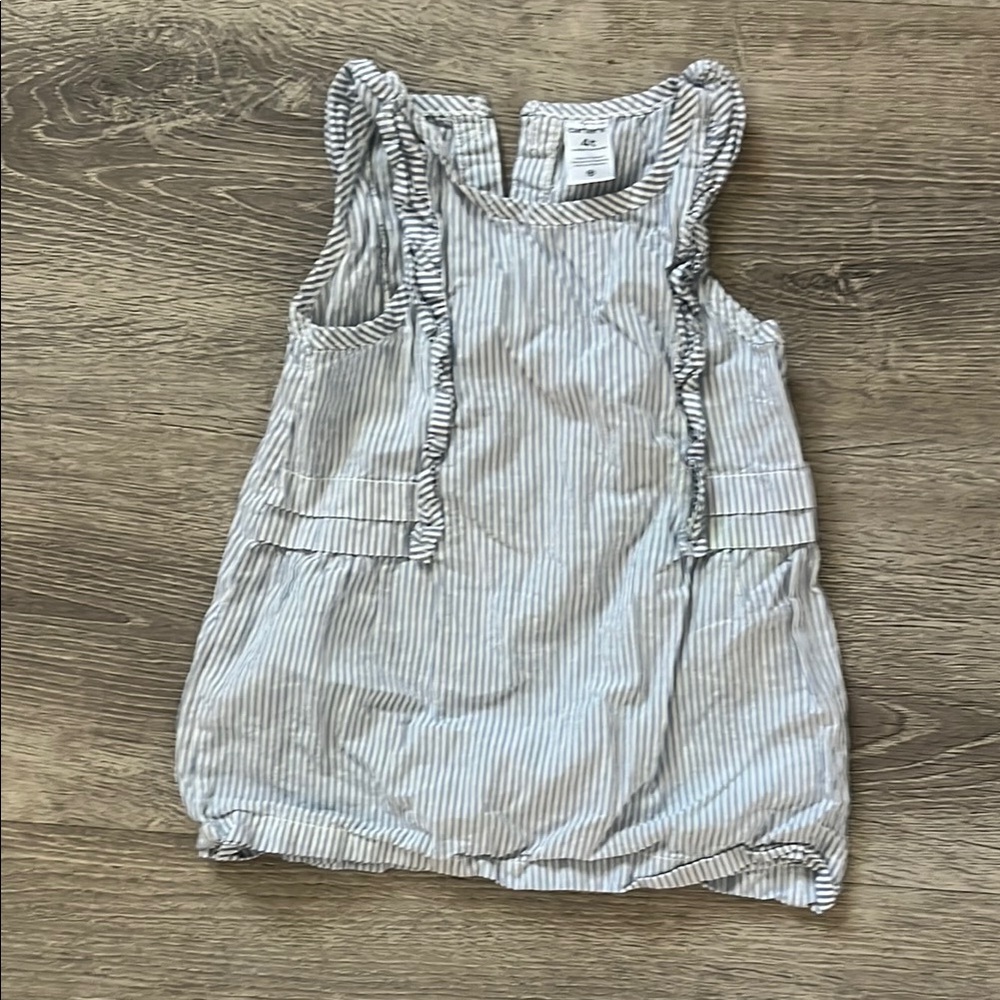 Carters White and Blue Ruffled Blouse